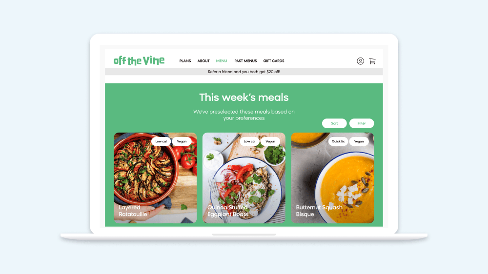 Bloomreach showing how their product can rank dietary preferences effectively